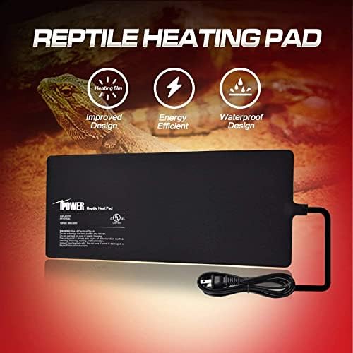 iPower Reptile Heat Pad 4W/8W/16W/24W Under Tank Terrarium Warmer Heating Mat and Digital Thermostat Controller for Turtles Lizards Frogs and Other Small Animals, Multi Sizes