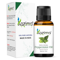 KAZIMA Combo of Rosemary Oil and Peppermint Oil - 100% Pure Essential Oil for Hair Growth, Skin Care, Aromatherapy, Muscles & Joints Pain, 15 ml each