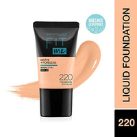 Maybelline New York Liquid Full Coverage Foundation Natural Beige & Compact Powder 220 Natural Beige Matte Finish For All Skin Type, 8Gm, Pack Of 1