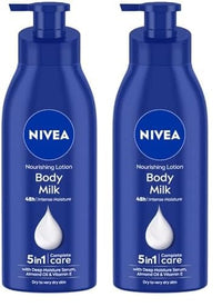 NIVEA Nourishing Body Milk 400ml Body Lotion | 48 H Moisturization | With 2X Almond Oil | Smooth and Healthy Looking Skin |For Very Dry Skin (Pack of 2)