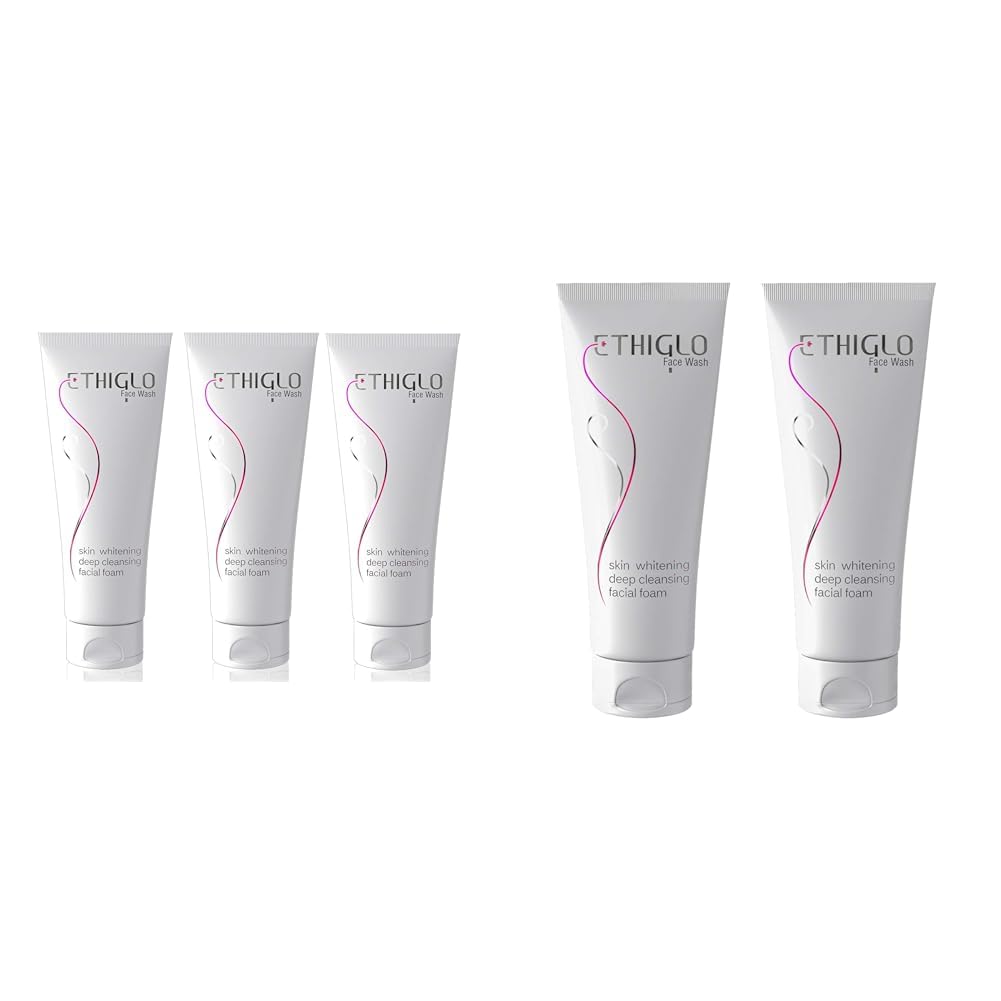 Ethiglo Skin whitening Face Wash 200ml : Pack of 3 & Ethiglo Skin whitening Face Wash (70ml) : It deep cleanses the skin and removes dead cells : Pack of 2