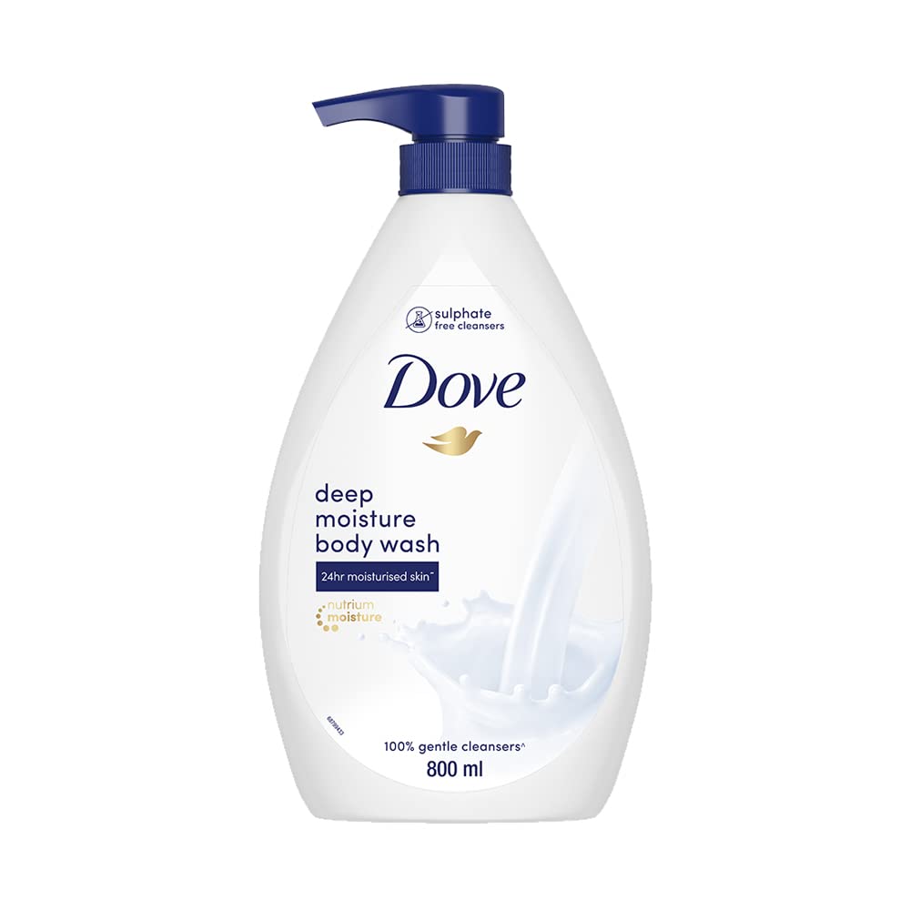 Dove Deeply Nourishing Body Wash, With Exfoliating Beads For Softer, Smoother Skin, 800 ml (Packaging May Vary)