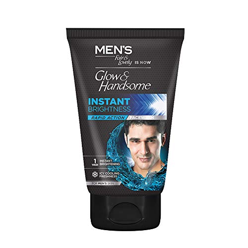 Fair & Lovely Glow & Handsome Instant Brightness Rapid Action Facewash, 100 g