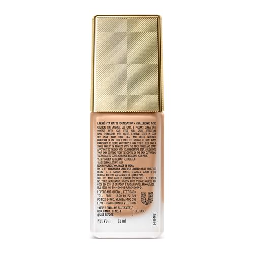 Lakmé 9to5 Hya Matte Foundation + Hyaluronic Acid Neutral Medium - 25ml
