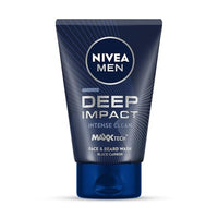 NIVEA MEN Deep Impact Face Wash 100g | With Black Carbon | Intense Clean, For Beard & Face | Removes Oil and Impurities