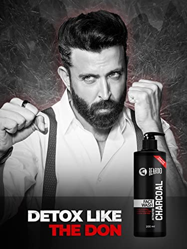 Beardo Activated Charcoal Face Wash for men, 200ml | For Deep Pore Cleaning and Removes Dirt | face wash for acne and pimples | face wash for oily skin (Pack of 4)