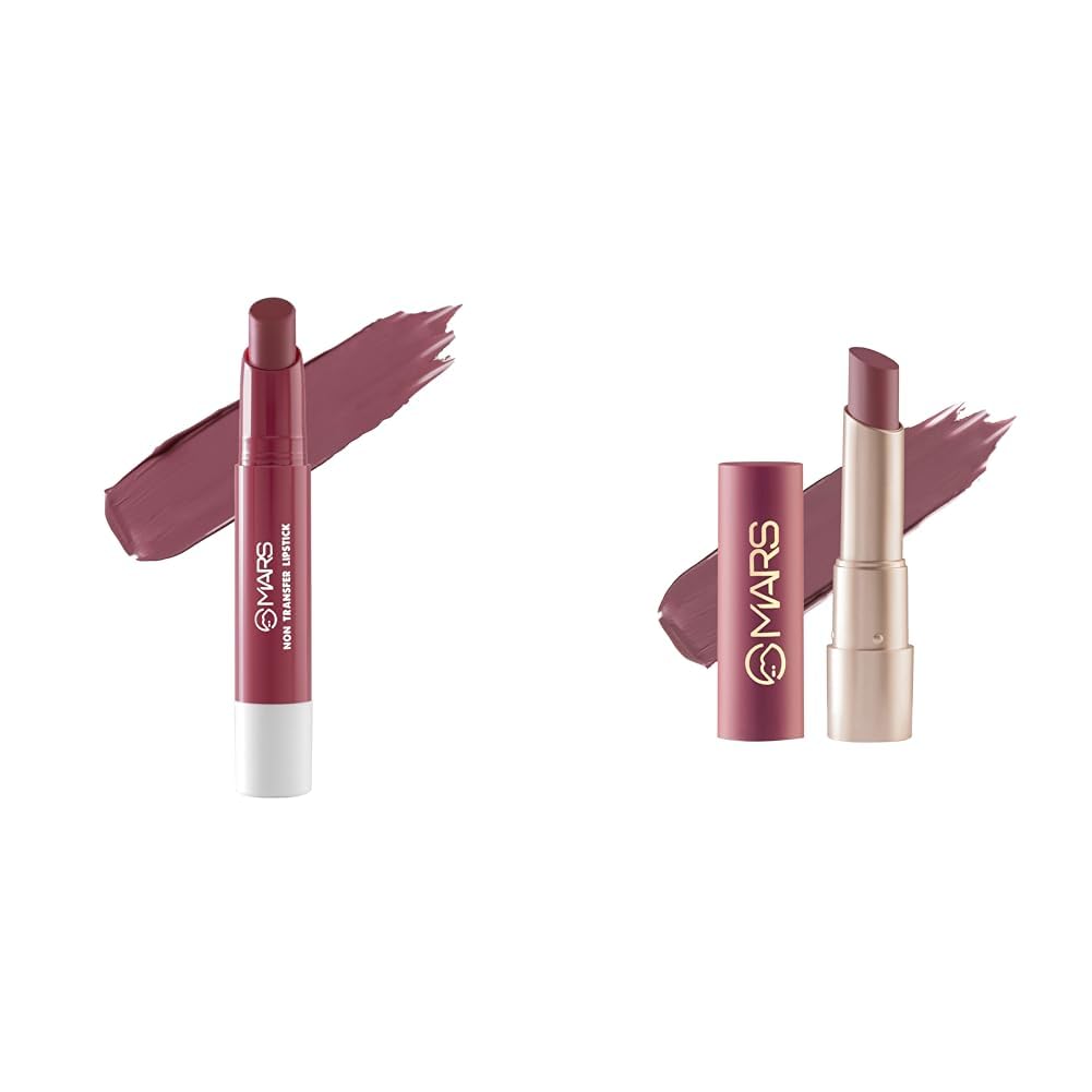 MARS Matte Super Stay LipstickWaterproof Lipstick for Women (2.6 gm) (07-SURREAL) Creamy Matte Long Lasting Lipstick for Women (3.2 gm) (20-Grapeful Ghoomar)