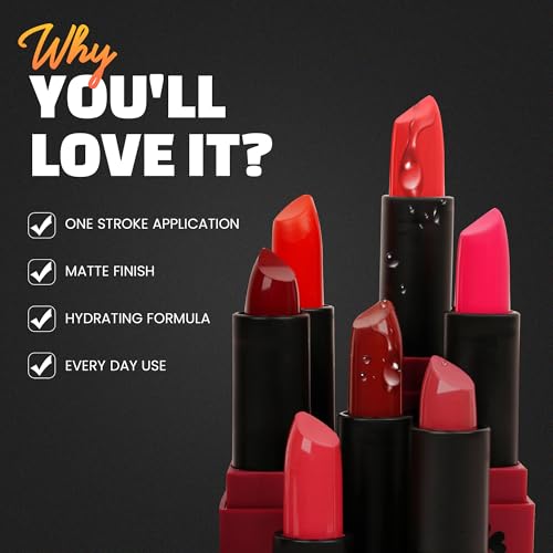 Shryoan Powder Matte Lipstick with Moisturizing and Hydrating Formula | For Every Day Use (3.2g) (Shade-02, Shade-02)