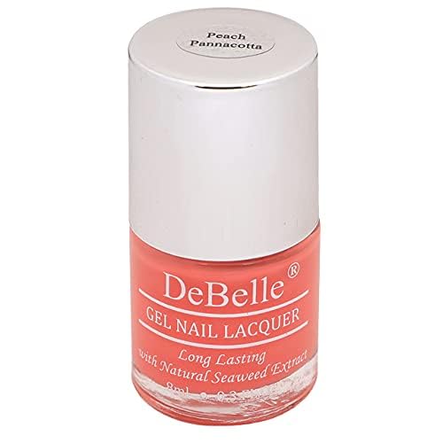Debelle Gel Nail Polish Peach Pannacotta (Creamy Peach Nail Paint)|Non Uv - Glossy Finish |Chip Resistant | Seaweed Enriched Formula| Long Lasting|Cruelty And Toxic Free| 8Ml