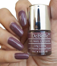 DeBelle Gel Glossy Finish Nail Polish Pretty Petunia (Rust Mauve) 8 Ml - Enriched With Natural Seaweed Extract, Cruelty Free, Toxic Free