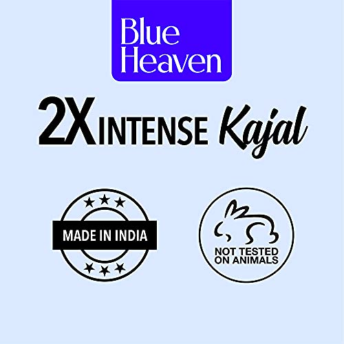 Blue Heaven 2x Intense Kajal Pencil - True Blue, Matte Finish, Waterproof and Smudge Proof Kajal, 0.30gm
