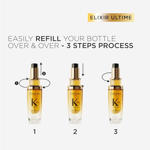 Kérastase Elixir Ultime Hair Oil-In-Serum 30ml | |For All Hair Types | 2X Shinier Hair | 96H Anti-Frizz Action | Infused with French Camellia, Marula and Argan Oils