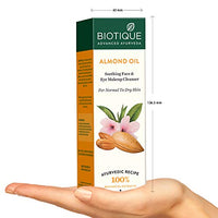 Biotique Almonmd Oil Deep Cleanse Purifying Cleansing Oil Face & Eye Makeup Remover For Normal to Dr