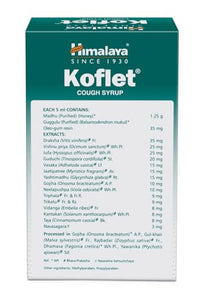 Himalaya Kolfet Cough Syrup 100 ml + 6 Koflet lozenges Free Herbal| Non-Drowsy Formula| 25% Honey| Wet & Dry Cough | Sore throat | Irritation