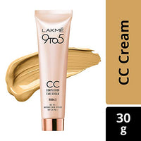 LAKMÉ 9 To 5 Complexion Care Natural Face Cream, Bronze, 30G And Lakme 9 To 5 Complexion Care Cc Cream for Acne Prone Skin, Light Coverage, Almond, 30G