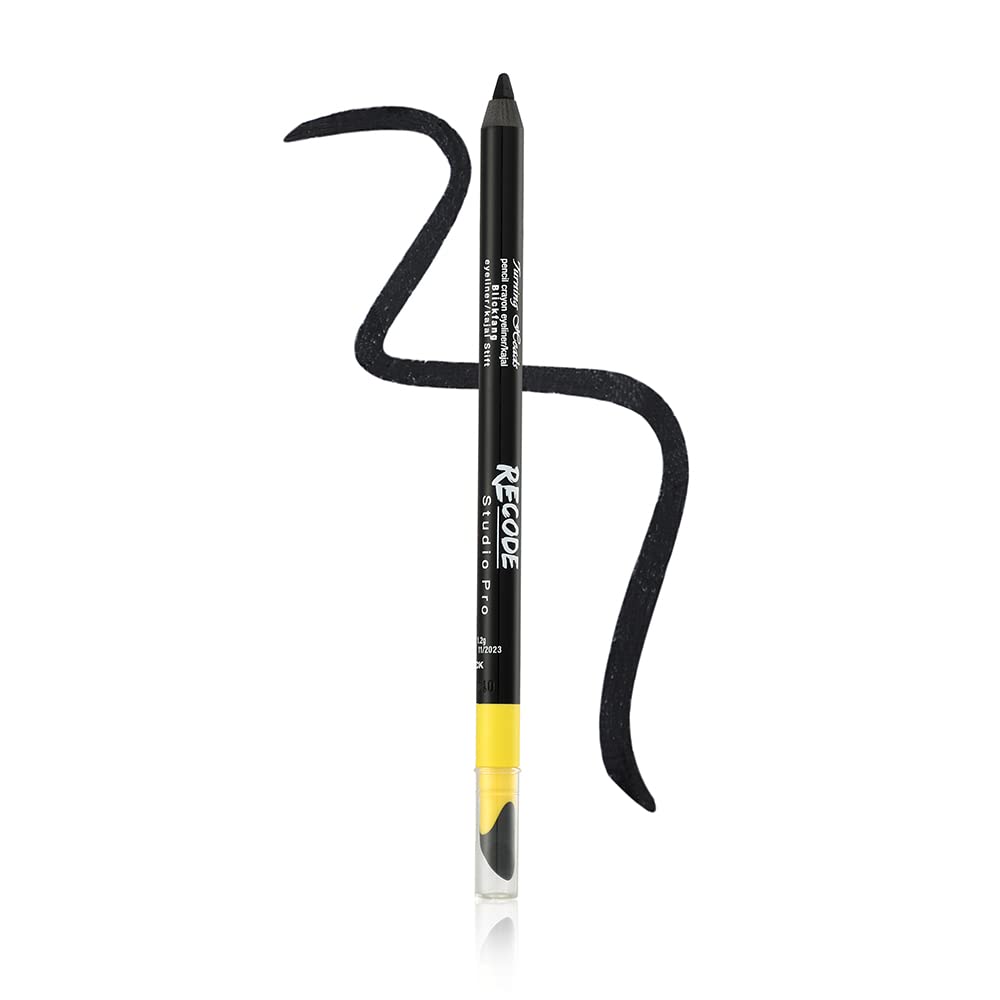 recode Turning Heads Crayon Gel Matte Eyeliner Pencil Cum Kajal Pencil Comes With Smudger On Other Side, Longlasting, Water-Proof & Smudge-Proof Formula, Black, 1.2Gm