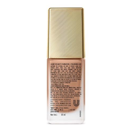 Lakmé 9to5 Hya Matte Foundation + Hyaluronic Acid Neutral Honey - 25ml