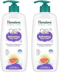 Himalaya Refreshing Baby Wash| Tear-free formula|with watemelone|Keeps baby's  skin cool & fresh|No Parabens|No SLS|No SLES|No synthetic colors|400ml (Pack of 2)