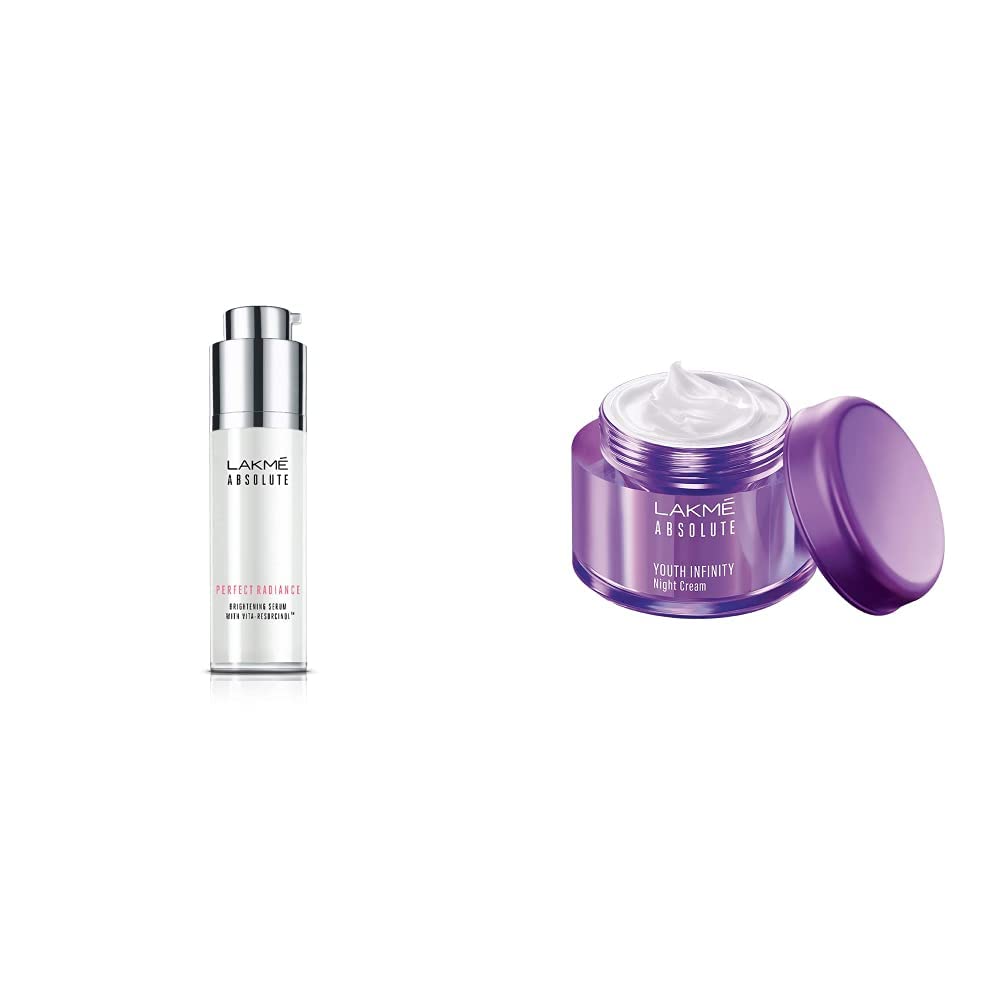 Lakmé Absolute Perfect Radiance Skin Serum, Lightening & Brightening, 30ml And Lakmé Youth Infinity Skin Sculpting Night Creme, 50g
