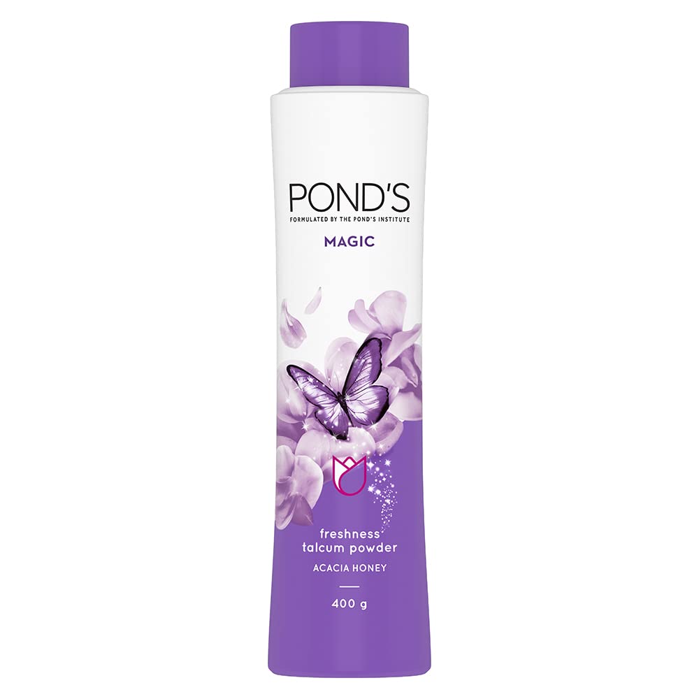 POND's Triple Vitamin Moisturising Body Lotion 600 ml&POND's Magic Acacia Honey Fragrance Talcum Powder 400 G, Cooling Fresh Talc For Face & Body - For Men & Women