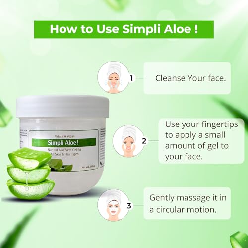 Passion Indulge Pure Aloe Vera gel for Face- 200 ml | BUY 1 GET 1 FREE Simpli Gel | Multipurpose Natural aloe vera Gel for Skin & Hair | For acne & marks | Provides deep hydration