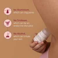 Carmesi Natural Underarm Roll On Deodorant for Women | 95% Natural + 5% Essential Ingredients | For Fresh Underarms All Day | No Alcohol & Aluminium | Floral Sunset | 50 ml