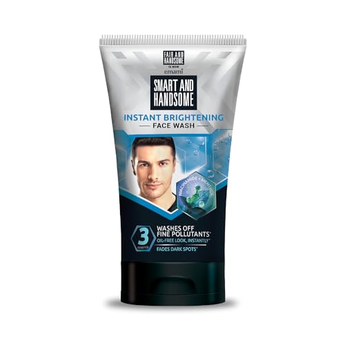 Smart and Handsome Instant Radiance Face Wash | Pro-Peptide | Instant Radiance| Washes of Fine Pollutants | Cooling Freshness | 100g