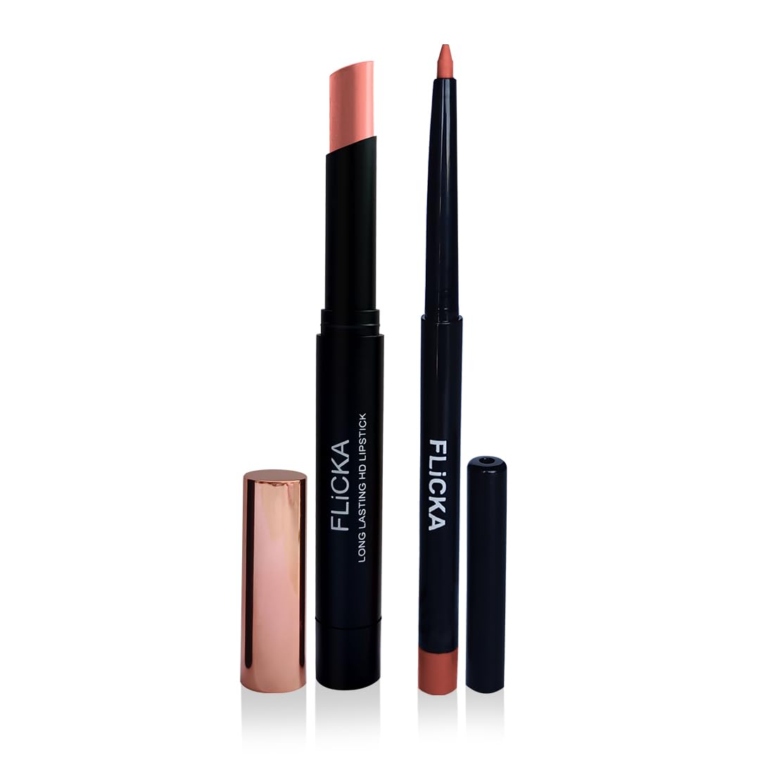 FLiCKA High Drama Matte Lipstick Overreact & Lip Liner Costa Rica Combo | 07