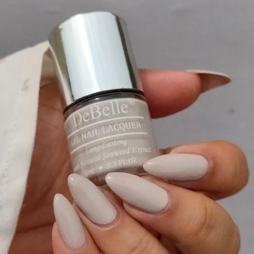 DeBelle Gel Nail Polish Porcelain Isabela (Porcelain Beige Nail Paint)|Non UV - Gel Finish |Chip Resistant | Seaweed Enriched Formula| Long Lasting|Cruelty and Toxic Free| 8ml
