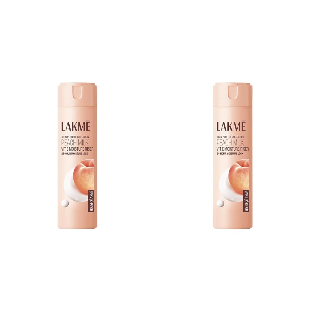Lakmé Peach Milk Face Cream Moisturizer 120 Ml, Daily Lightweight Lotion With Vitamin C & Vitamin E For Soft Glowing Skin - Non Oily 12H Moisture (Pack Of 2)