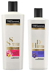TRESemme Smooth & Shine Conditioner 335 ml, With Biotin & Silk Proteins For Silky Smooth Hair - Deeply Moisturises Dry & Frizzy Hair, & Women & TRESemme Hair Fall Defence Conditioner 190 ml