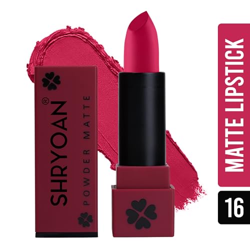 Shryoan Powder Matte Lipstick with Moisturizing and Hydrating Formula | For Every Day Use (3.2g) (Shade-16, Shade-16)