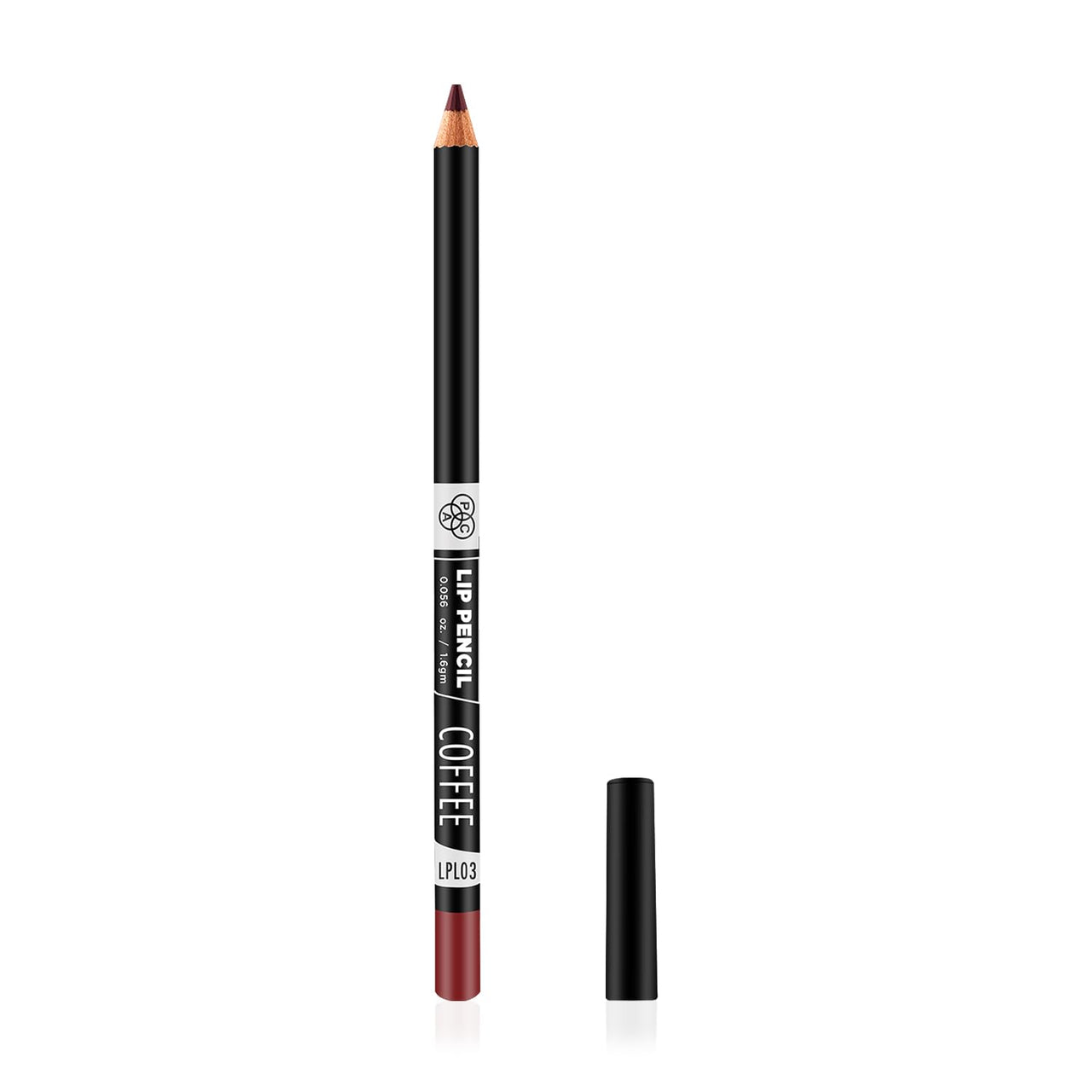 PAC Lip Pencil - 03 (Coffee) | Richly Pigmented One Swipe Application | Creamy Non Drying Comfortable Formula | Wood Barrel Lip Liner Pencil