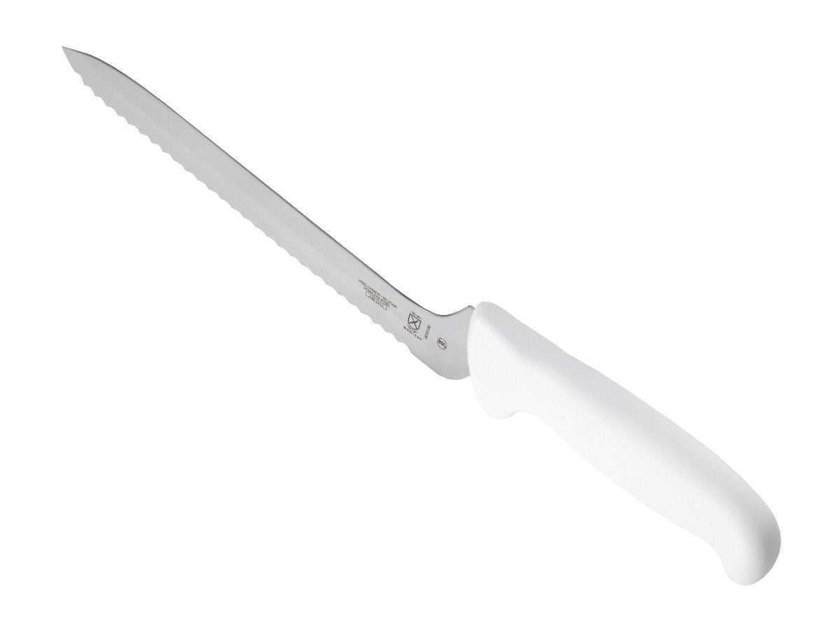 Mercer Culinary Ultimate White, 8 Inch Wavy Edge Offset Utility Knife