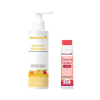 WishCare SPF 50 Lip Balm for Dark Lips & Sunscreen Body Lotion (5g+200ml)