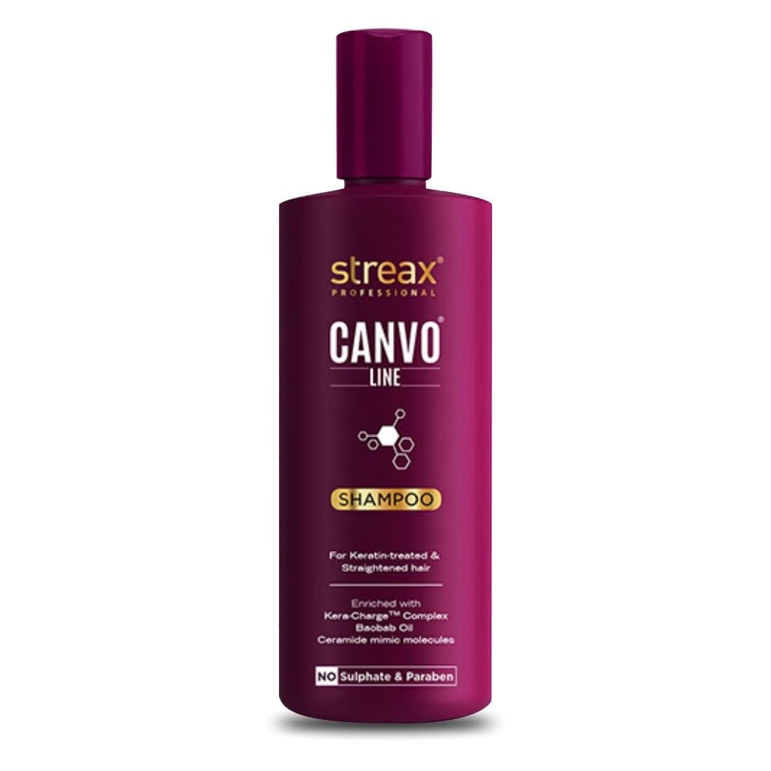 Streax Professional Canvoline Shampoo 300ml & Conditioner 240 ml Combo Pack of 2 (for Straightening Hair)