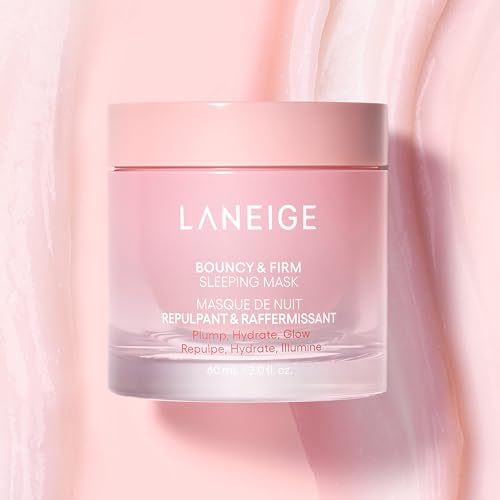 LANEIGE Bouncy&Firm Face Sleeping Mask with Collagen | Barrier Boosting Hydration with Peony & Collagen Complex | Gel Texture Collagen Cream | Night Cream for Glowing Skin| Korean Skincare |60ml