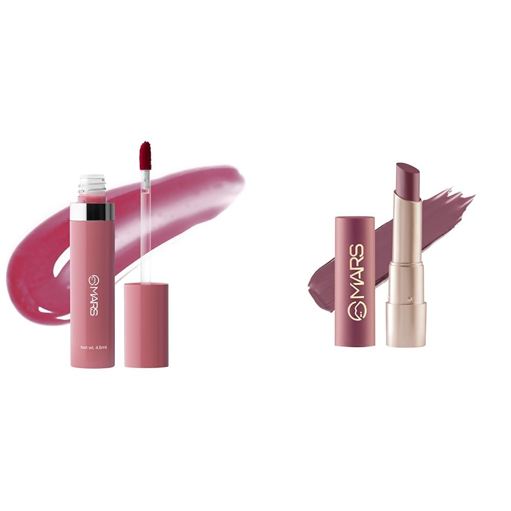 MARS Drip Lip Mist for Women (4.5 ml) (02-Mulberry Drip) Creamy Matte Long Lasting Lipstick for Women (3.2 gm) (17-Sultry Samba)