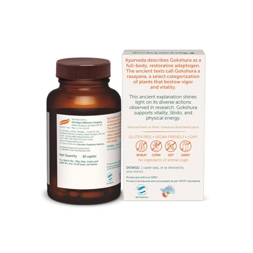 Himalaya Organic Gokshura (Tribulus Terrestris) I 60 Caplets I Men S Wellness I Improves Energy And Vigour I Builds Muscle Strength I 688 Mg Gokshura Per Caplet I Certified Organic..