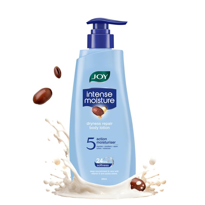 Joy Intense Moisture Body Lotion 600ml | With Shea Butter, Jojoba & Vitamin E | For Normal to Dry Skin | Dryness Repair & 24 Hour Softness | Non Sticky & Non Greasy