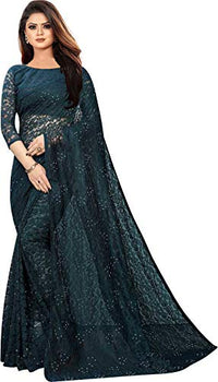 Avantika Fashion Women's  Jacquard Russell Net Saree With blouse piece