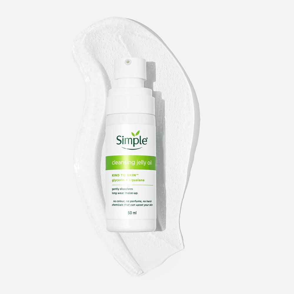 Simple Kind To Skin Cleansing Jelly Oil 50ml | Gently Melts Away Waterproof And Transfer-proof Makeup | With Squalane & Glycerin | For All Skin Types