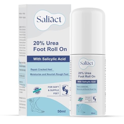 20% Urea Foot Cream Roll On With Salicylic Acid, Lactic Acid, Olive Oil | Foot Cream Moisturizer for Dry Cracked Feet | Repair and Moisturise Cracked Heels | Hydrates & Nourish Foot Care for Softens Skin | For Women & Men | (50ML * pack 2)
