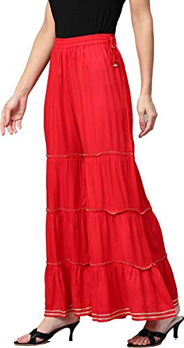 Yash Gallery Women's  Rayon Flared Solid Sharara for Women