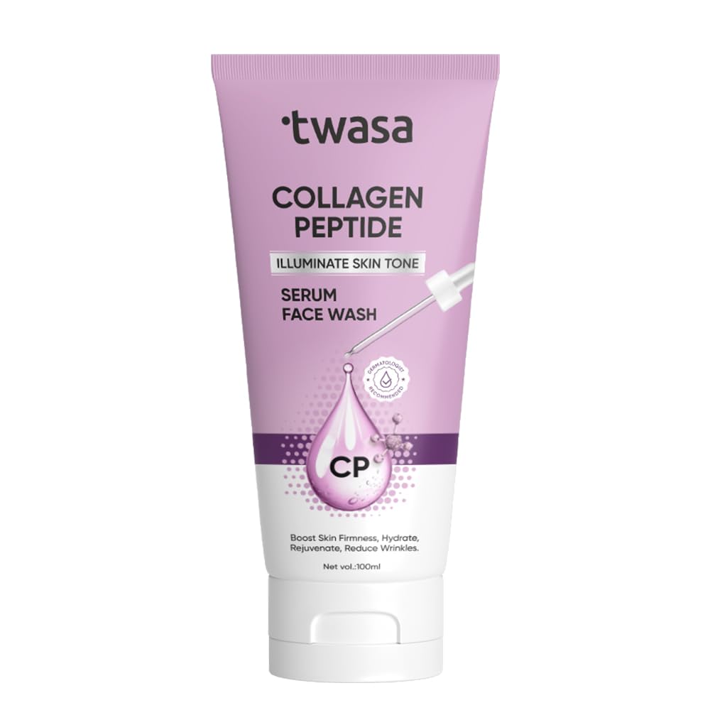Twasa Collagen Peptide Serum Face Wash For Hydrating Skin, Fight Signs of Skin Aging, Reduce Fine Lines & Wrinkles, Paraben - Sulphate Free - 100ml