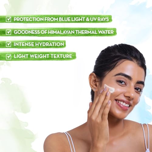 Mamaearth Aqua Glow Hydrating Sunscreen Gel with Himalayan Thermal Water and Hyaluronic Acid | Shields from UVA & UVB Rays | Blue Light Protection | For All Skin Types | For Men & Women | 50g