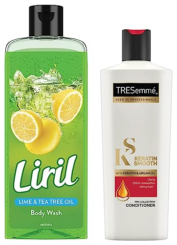 TRESemme Keratin Smooth Conditioner, 190ml And Liril Lemon and Tea Tree Oil Body Wash, 250 ml