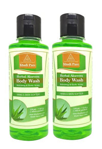 Khadi Pure Herbal Aloe Vera Body Wash, 210 ml (Pack of 2)