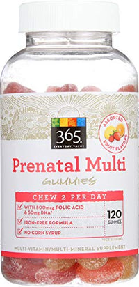 365 Everyday Value, Prenatal Multi Gummies, Assorted Fruit Flavors, 120 ct