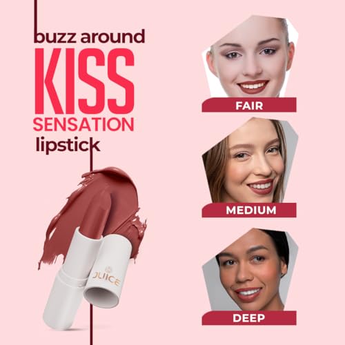 Juice Not Really Nude - M22 Kiss Sensation Lipstick & Alluring Nude - M11 Color Luxe Liquid Lipstick with Goodness of Bio Retinol, & SPF 15 UV Protection
